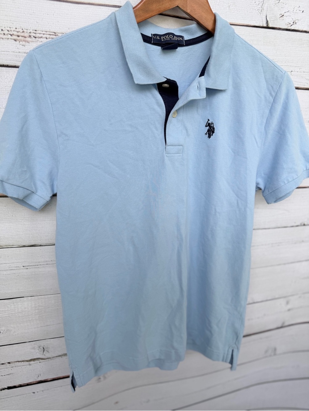 U.S. Polo Assn. Light Blue Polo with Navy Embroidered Logo